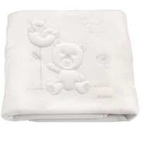 Флисовое покрывало Italbaby Happy Family, 100x150 см, белое